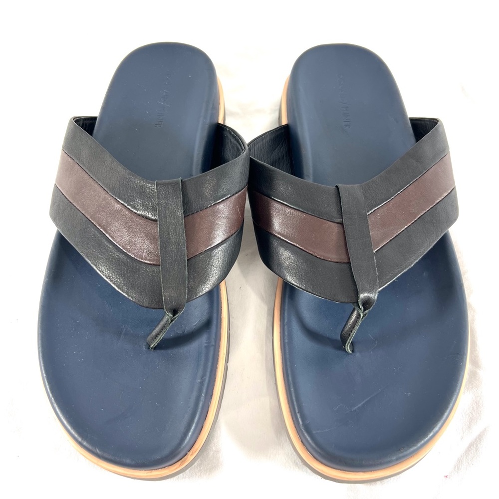 DONALD PLINER Navy Blue Multi Color Men Slides Sandals Marked as 14 M